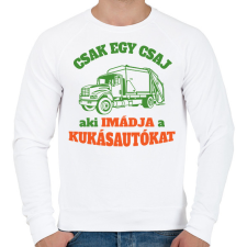 PRINTFASHION Csak egy csaj - Férfi pulóver - Fehér férfi pulóver, kardigán