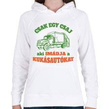 PRINTFASHION Csak egy csaj - Női kapucnis pulóver - Fehér női pulóver, kardigán