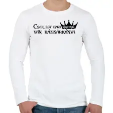 PRINTFASHION Csak egy igazi királynak van házisárkánya - Férfi hosszú ujjú póló - Fehér férfi póló