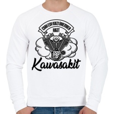 PRINTFASHION Csak egy igazi úriember hajt Kawasakit - Férfi pulóver - Fehér férfi pulóver, kardigán