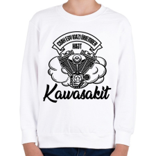 PRINTFASHION Csak egy igazi úriember hajt Kawasakit - Gyerek pulóver - Fehér gyerek pulóver, kardigán