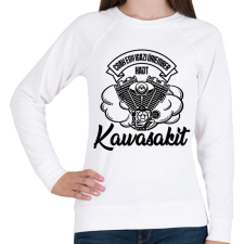 PRINTFASHION Csak egy igazi úriember hajt Kawasakit - Női pulóver - Fehér női pulóver, kardigán