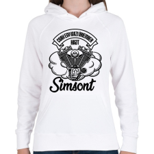 PRINTFASHION Csak egy igazi úriember hajt Simsont - Női kapucnis pulóver - Fehér női pulóver, kardigán