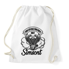 PRINTFASHION Csak egy igazi úriember hajt Simsont - Sportzsák, Tornazsák - Fehér tornazsák