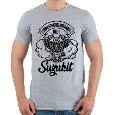 PRINTFASHION Csak egy igazi úriember hajt Suzukit - Férfi póló - Sport szürke