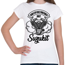 PRINTFASHION Csak egy igazi úriember hajt Suzukit - Női póló - Fehér női póló