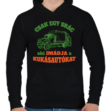 PRINTFASHION Csak egy srác - Férfi kapucnis pulóver - Fekete férfi pulóver, kardigán
