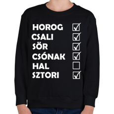 PRINTFASHION Csak hal nincs - Gyerek pulóver - Fekete