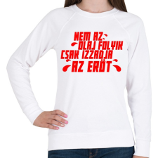 PRINTFASHION CSAK IZZADJA AZ ERŐT - Női pulóver - Fehér női pulóver, kardigán