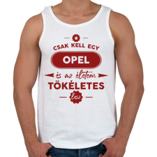 PRINTFASHION Csak kell egy Opel - Férfi atléta - Fehér atléta, trikó