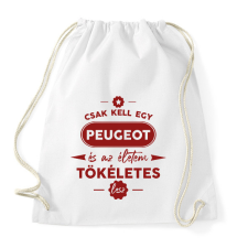 PRINTFASHION Csak kell egy Peugeot - Sportzsák, Tornazsák - Fehér tornazsák