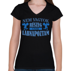 PRINTFASHION Csak lábnapoztam - Női V-nyakú póló - Fekete