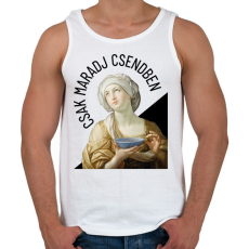 PRINTFASHION Csak maradj csendben - Férfi atléta - Fehér