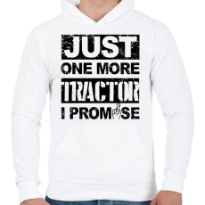 PRINTFASHION Csak még 1 traktor, megígérem - Férfi kapucnis pulóver - Fehér