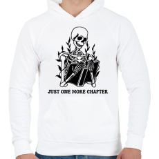PRINTFASHION Csak még egy fejezet - Férfi kapucnis pulóver - Fehér