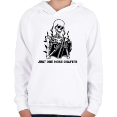 PRINTFASHION Csak még egy fejezet - Gyerek kapucnis pulóver - Fehér