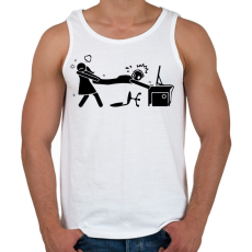 PRINTFASHION Csak még egy kört - Férfi atléta - Fehér