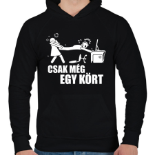 PRINTFASHION Csak még egy kört - Férfi kapucnis pulóver - Fekete férfi pulóver, kardigán