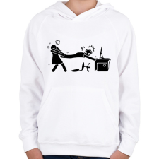 PRINTFASHION Csak még egy kört - Gyerek kapucnis pulóver - Fehér gyerek pulóver, kardigán