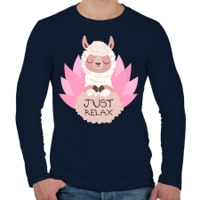 PRINTFASHION Csak nyugi - Férfi hosszú ujjú póló - Sötétkék férfi póló