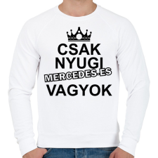 PRINTFASHION Csak nyugi Mercedes-es vagyok - Férfi pulóver - Fehér férfi pulóver, kardigán