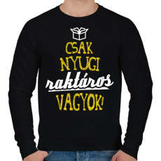PRINTFASHION csak nyugi raktáros vagyok 01 - Férfi pulóver - Fekete