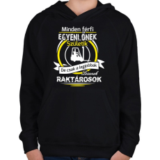 PRINTFASHION Csak nyugi raktáros vagyok 02 - Gyerek kapucnis pulóver - Fekete