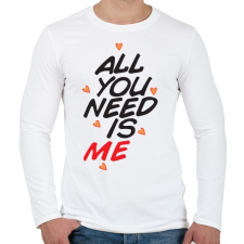 PRINTFASHION Csak rám van szükséged - Férfi hosszú ujjú póló - Fehér férfi póló