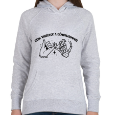 PRINTFASHION Csak vibeolok a démonjaimmal - Női kapucnis pulóver - Sport szürke női pulóver, kardigán