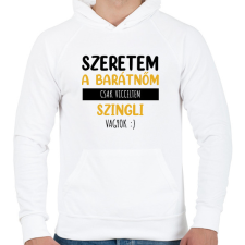 PRINTFASHION Csak vicceltem - Férfi - Férfi kapucnis pulóver - Fehér férfi pulóver, kardigán