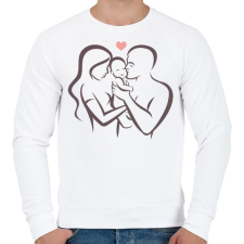 PRINTFASHION Család - Férfi pulóver - Fehér férfi pulóver, kardigán