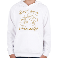 PRINTFASHION Család csapat - Gyerek kapucnis pulóver - Fehér gyerek pulóver, kardigán