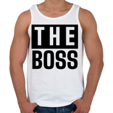 PRINTFASHION Családi - The boss (apa) - Férfi atléta - Fehér női trikó