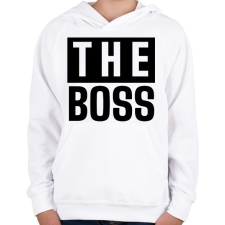 PRINTFASHION Családi - The boss (apa) - Gyerek kapucnis pulóver - Fehér gyerek pulóver, kardigán
