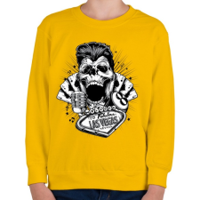 PRINTFASHION Csaló koponya - Gyerek pulóver - Sárga gyerek pulóver, kardigán