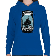 PRINTFASHION Csapdában - Női kapucnis pulóver - Királykék
