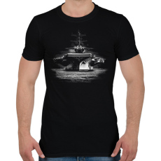 PRINTFASHION Csatahajó - Férfi póló - Fekete