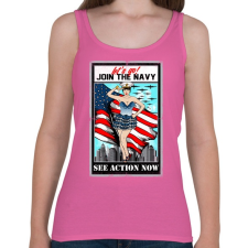 PRINTFASHION Csatlakozz a tengerészethez - Női atléta - Rózsaszín női trikó