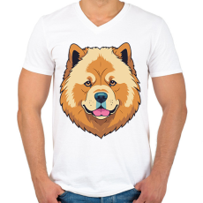 PRINTFASHION Csau csau - Férfi V-nyakú póló - Fehér