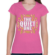 PRINTFASHION Csendes - Női V-nyakú póló - Rózsaszín