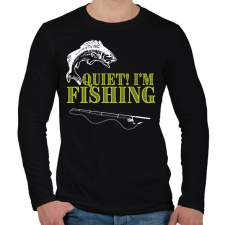 PRINTFASHION Csendet, horgászom! - Férfi hosszú ujjú póló - Fekete férfi póló