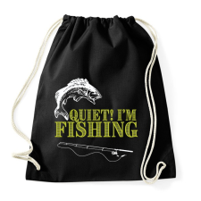 PRINTFASHION Csendet, horgászom! - Sportzsák, Tornazsák - Fekete tornazsák