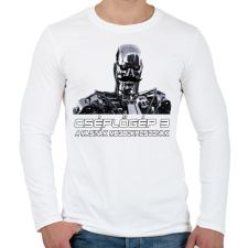 PRINTFASHION Cséplőgép 3 - A masinák megbokrosodnak - Férfi hosszú ujjú póló - Fehér férfi póló