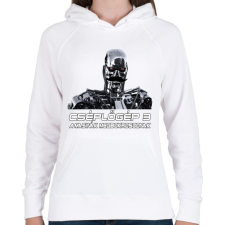 PRINTFASHION Cséplőgép 3 - A masinák megbokrosodnak - Női kapucnis pulóver - Fehér női pulóver, kardigán