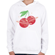 PRINTFASHION Cseresznye bolygók - Gyerek kapucnis pulóver - Fehér gyerek pulóver, kardigán