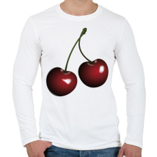 PRINTFASHION Cseresznye - Férfi hosszú ujjú póló - Fehér