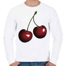 PRINTFASHION Cseresznye - Férfi pulóver - Fehér