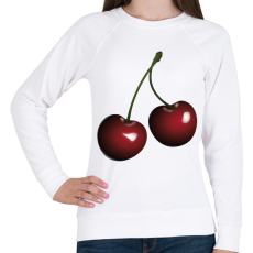 PRINTFASHION Cseresznye - Női pulóver - Fehér