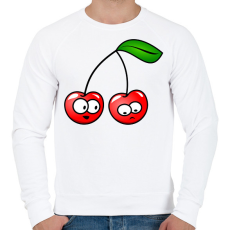 PRINTFASHION Cseresznyepár - Férfi pulóver - Fehér