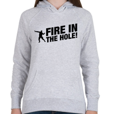 PRINTFASHION CSGO - TŰZ! - Női kapucnis pulóver - Sport szürke